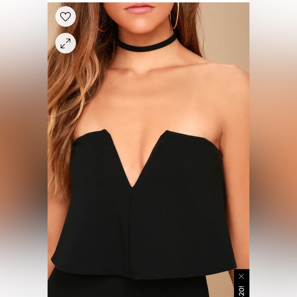 Lulu’s Power of Love Black Strapless Jumpsuit Black Size M - Picture 2 of 7